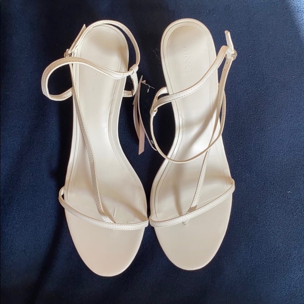 Strappy white Mango heels NWT - size 9